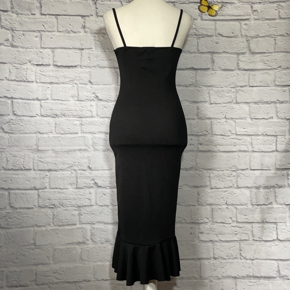 Nasty Gal Ruffle Midi Dress Size 2 - Picture 4 of 11